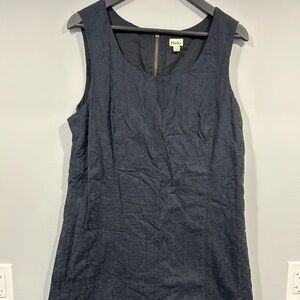 Hatley size 14 black shift dress butterfly embroidery sleeveless zip back‎